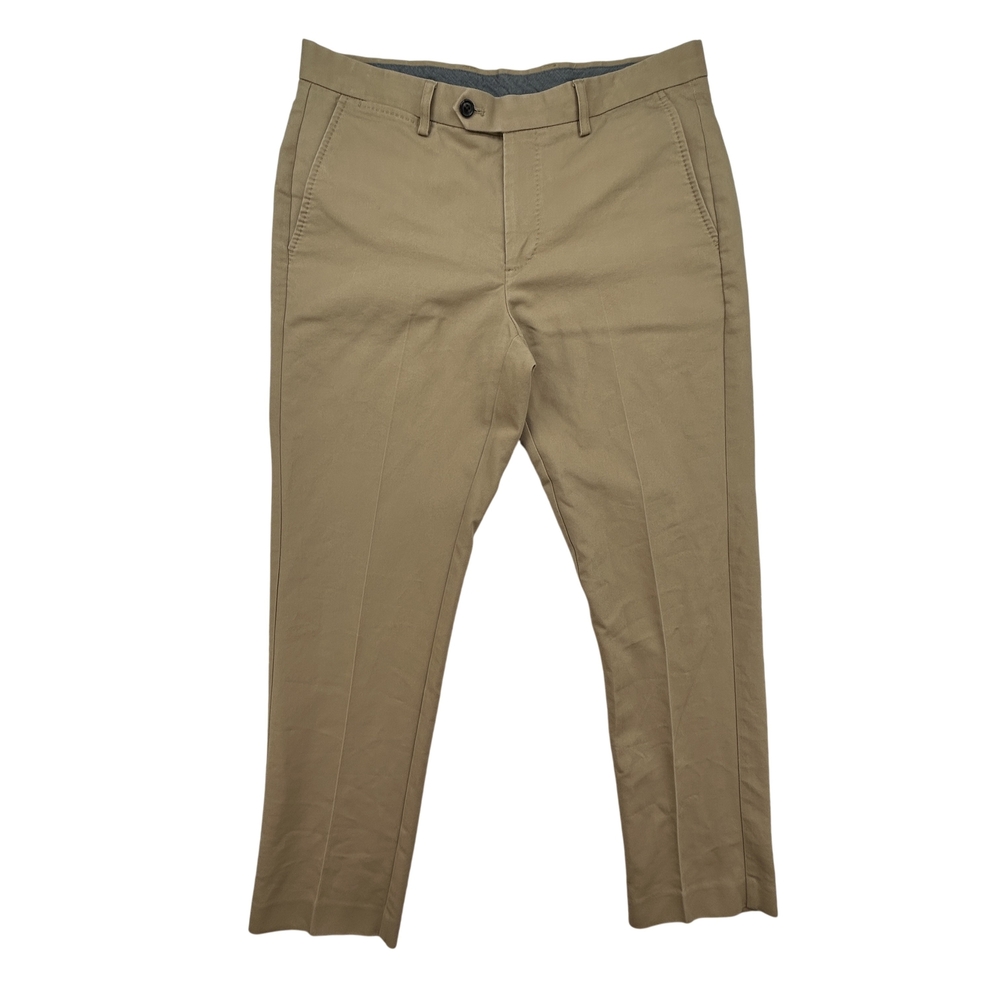 Crosby & Howard Pants Mens 34x32 Slim Fit Tan Stretch Chinos Casual Khaki
